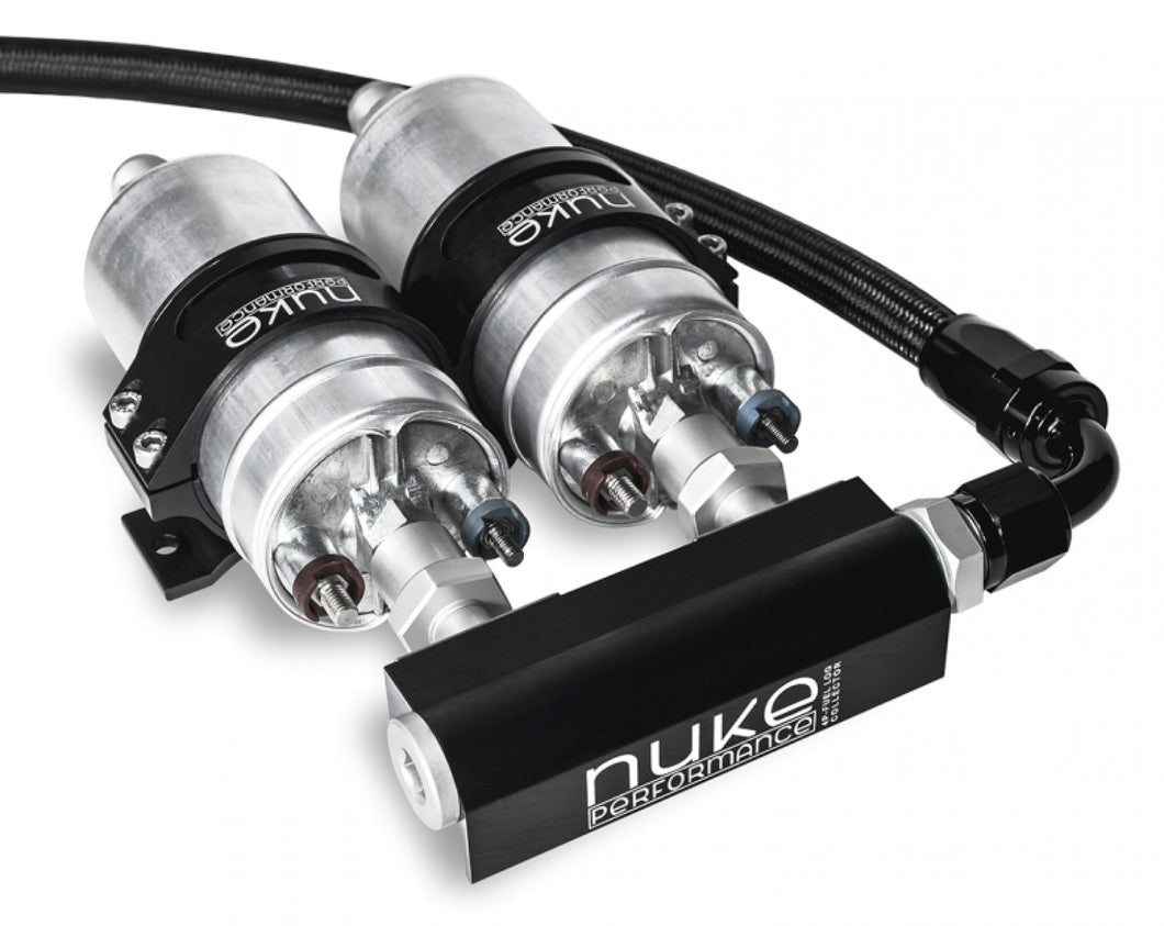 Nuke Performance 4-Port Fuel Log Collector for Dual Bosch 044 Fuel Pumps