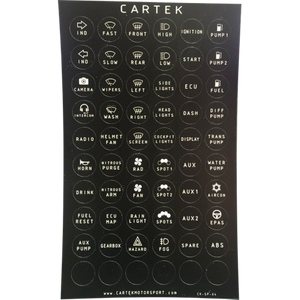 Cartek Power Distribution Panel Labels (Retro)