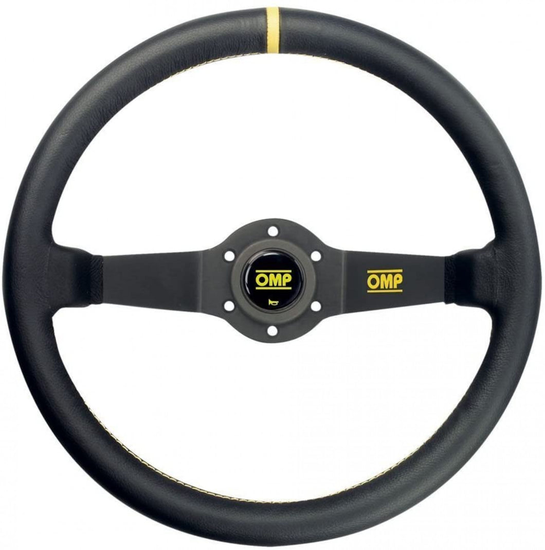OMP Rally Liscio Black Leather Steering Wheel