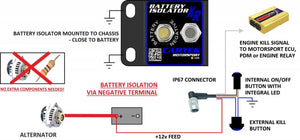 Cartek XR Battery Isolator Kit with Blue Buttons